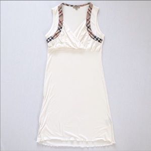 BURBERRY London Nova Plaid Stretch Fit Midi Dress Classic Designer Lounge Casual